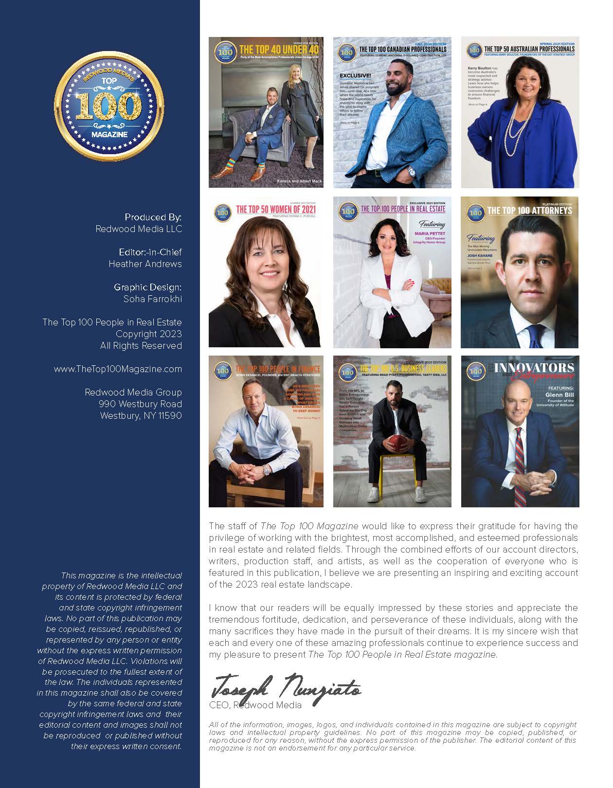 Top 100 People in Real Estate — Sirus Construction featured in Redwood Media publication